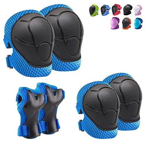 Knee Pads for Kids Knee Pads and Elbow Pads Toddler Protective Gear Set Kids Elbow Pads and Knee Pads for Girls Boys with Wrist Guards 3 in 1 for Skating Cycling Bike Rollerblading Scooter [Upgraded]
