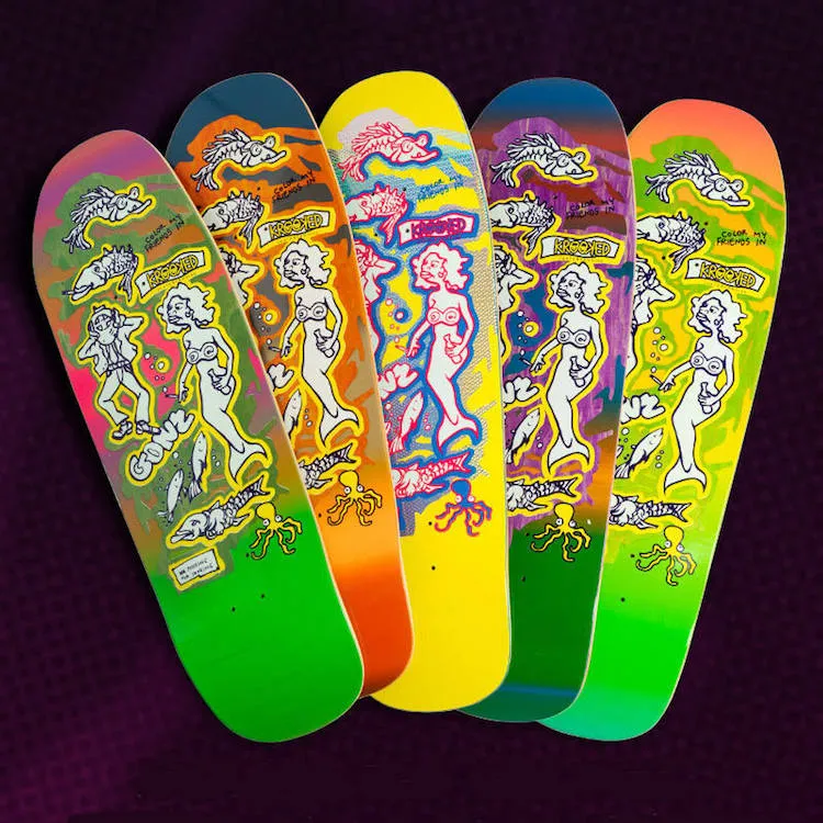 Krooked Skateboards Mark Gonzales (Gonz) Colour My Friends LTD Release Blind Bag Skateboard Deck 9.81"