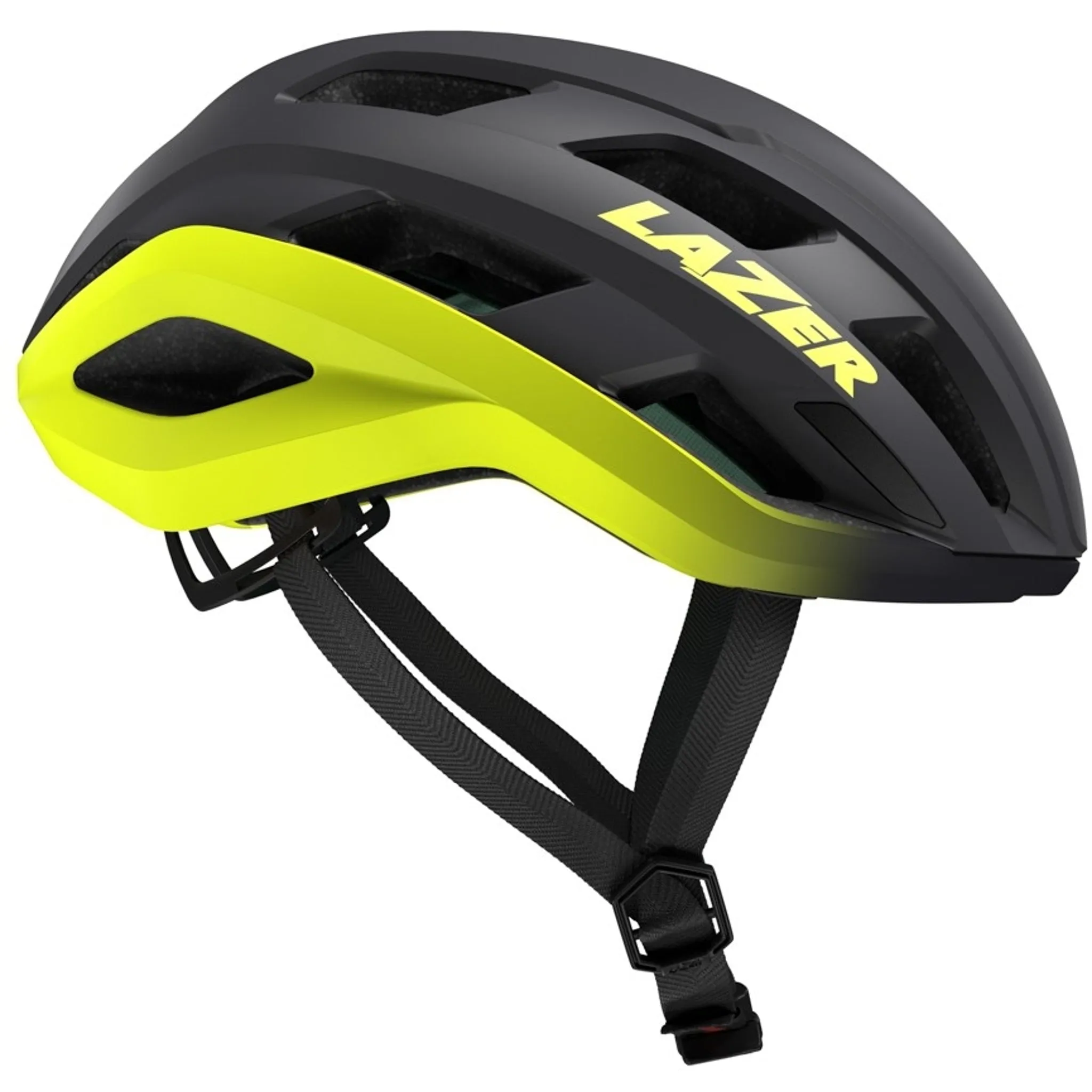 Lazer Strada Kineticore Road Helmet Matte Dark Grey/Flash Yellow