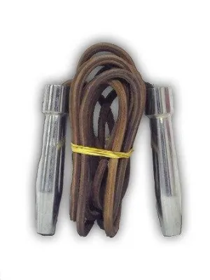 LEATHER SKIPPING ROPE WEIGHTED JUMP SPEED ROPE STEEL HANDLE