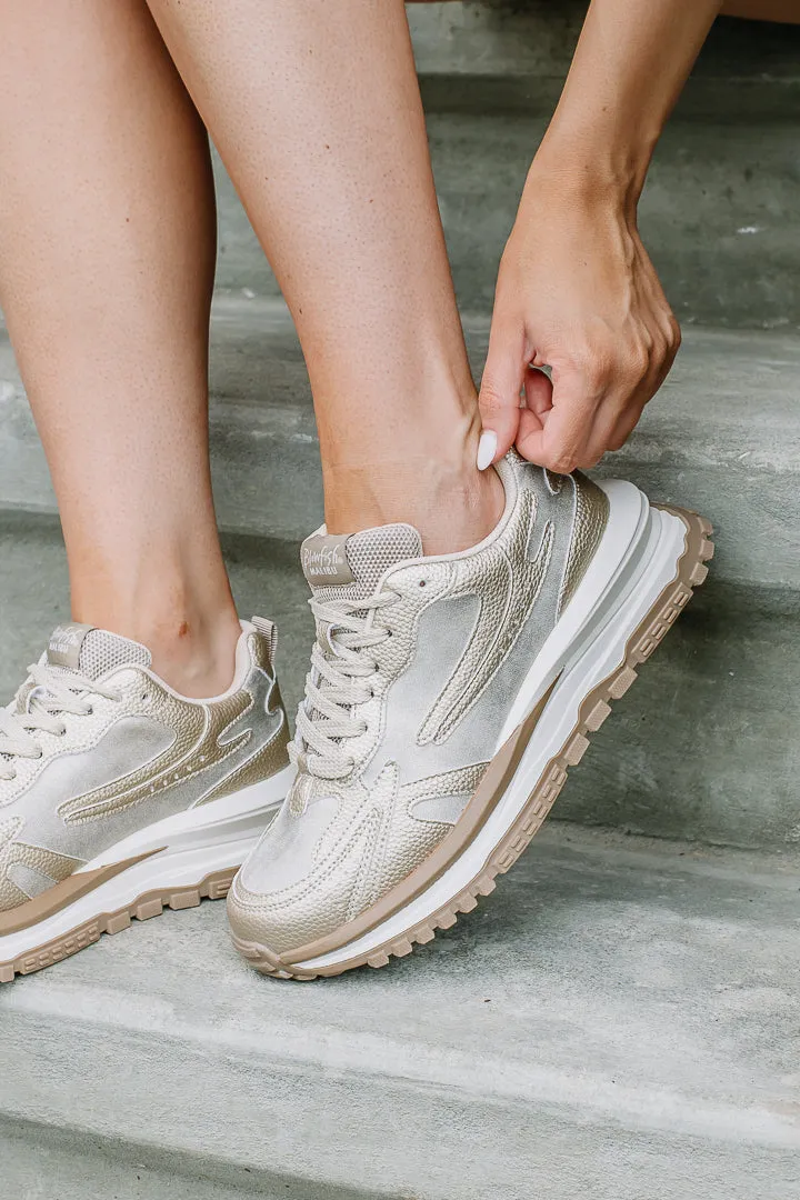Leo Air Mesh Sneakers | Gold