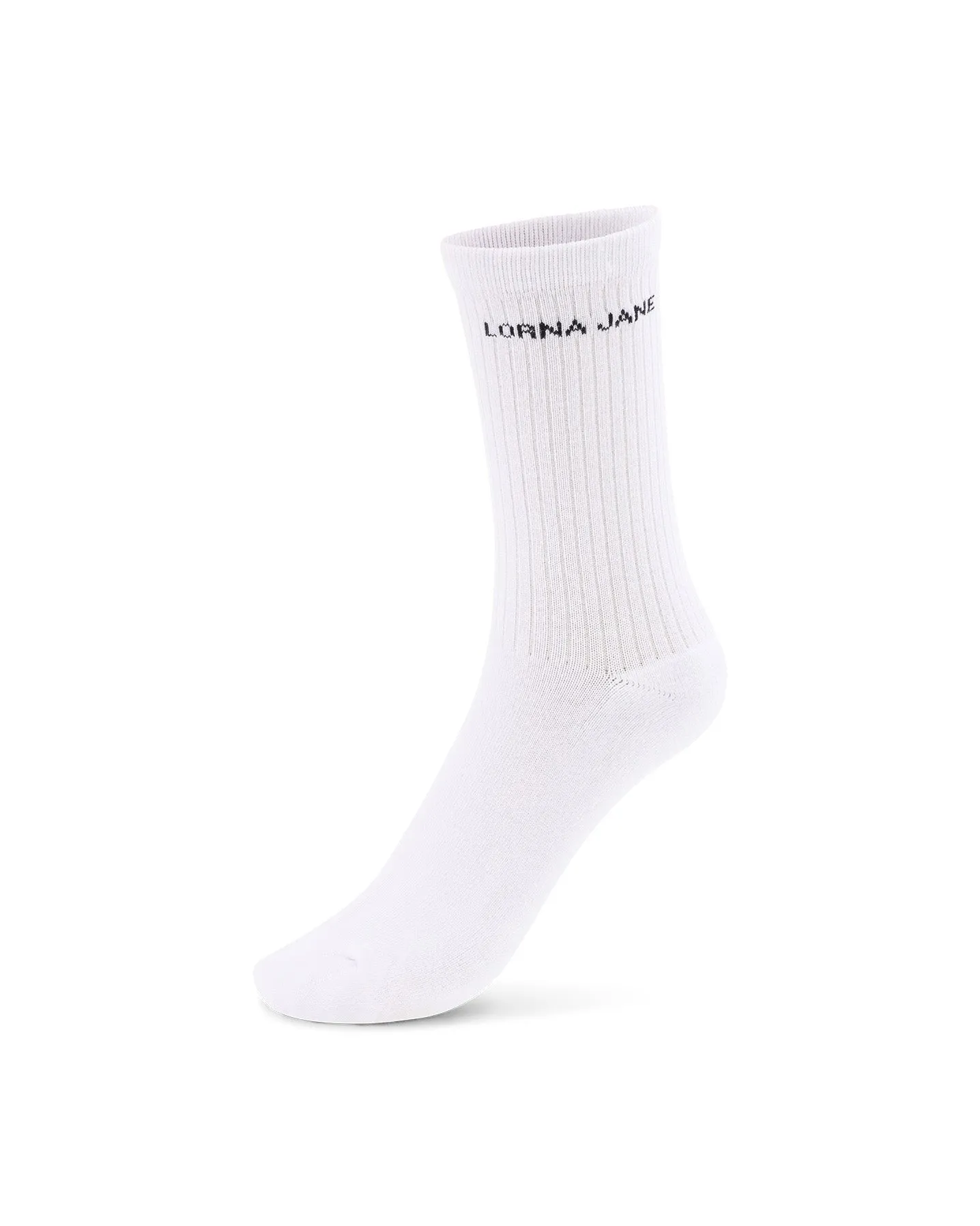 Lorna Jane 2pk Inspirational Crew Socks - White