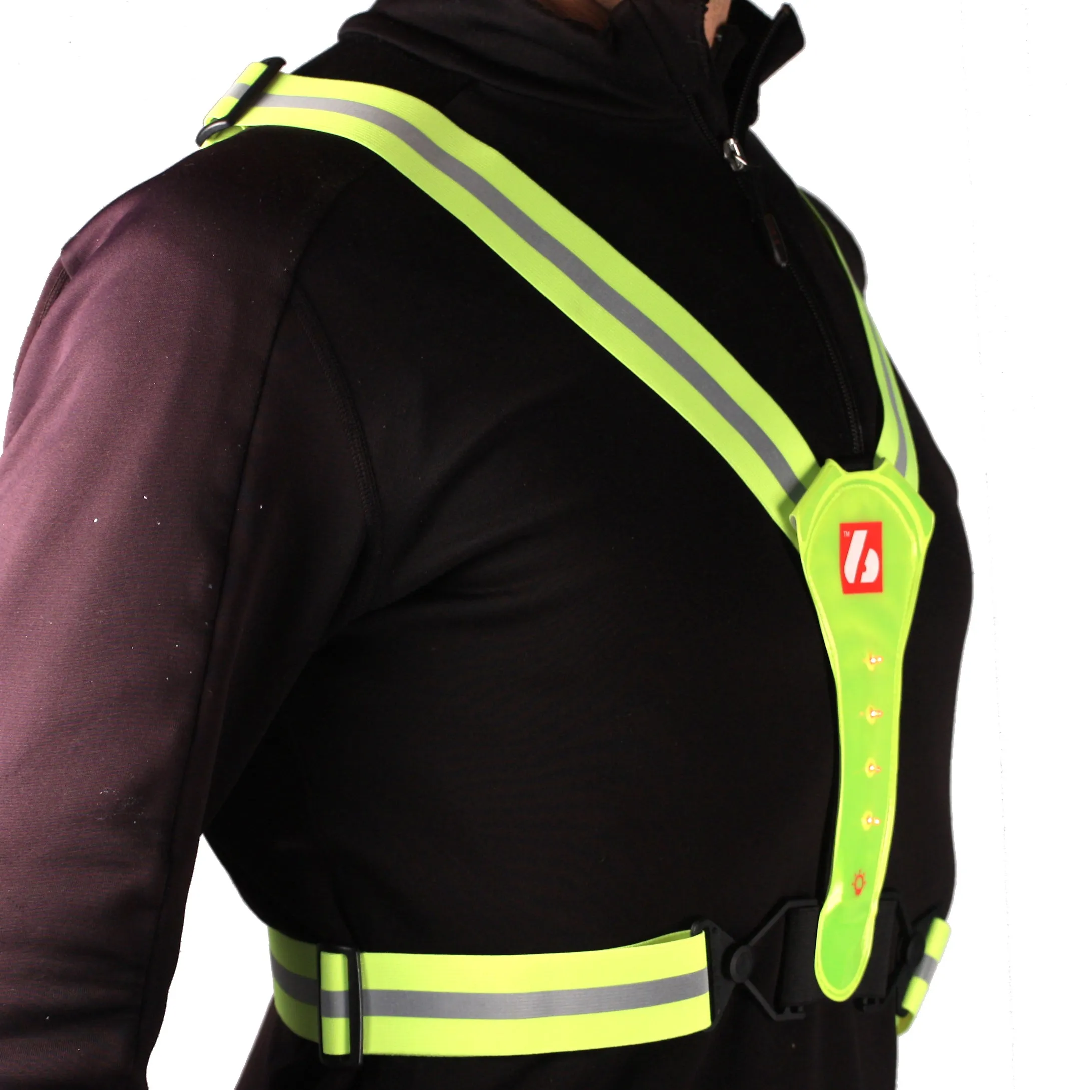 LW-1 Fluorescent vest with LED lights and reflective stripes