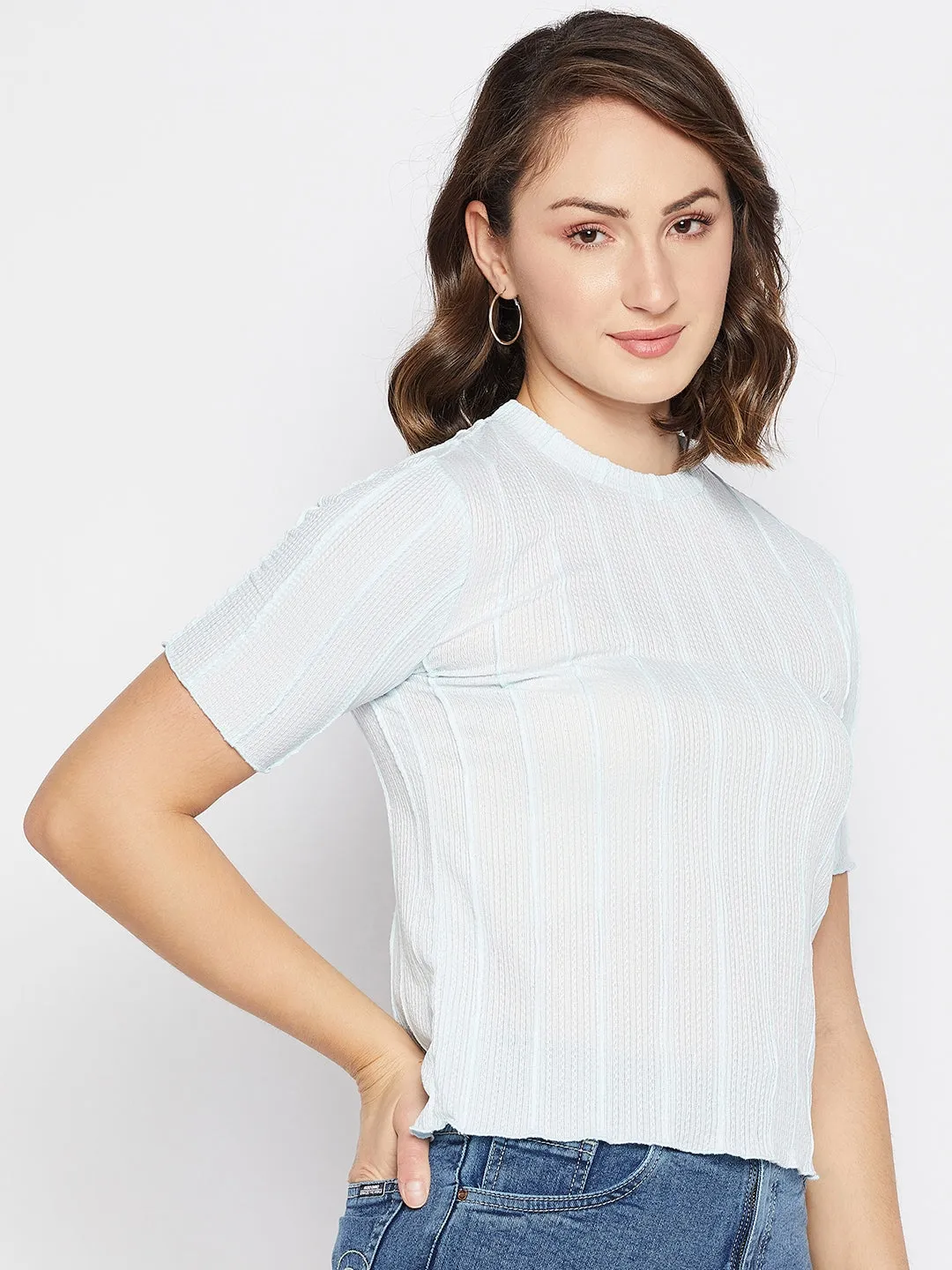Madame Sky Cotton Striped Top