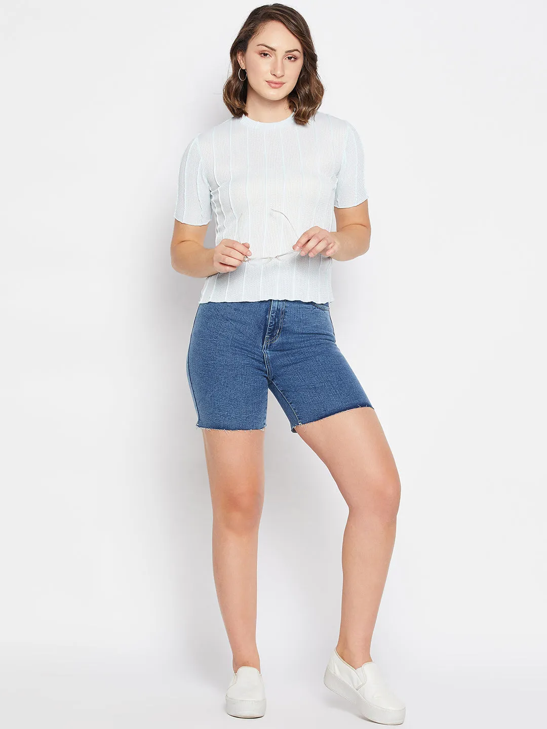 Madame Sky Cotton Striped Top
