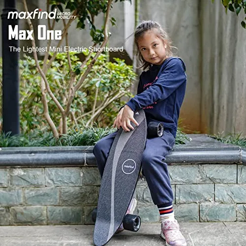 maxfind Entry-Level Electric Skateboards with Remote for Kids Teens Youth Motorized Board 15MPH Top Speed Lightweight 27 Inch MAX ONE