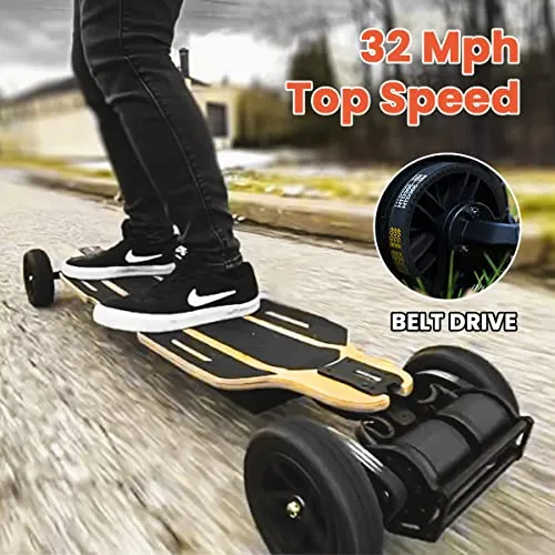 MEEPO Hurricane Bamboo Pro Off-Road All Terrain Electric Skateboard, Ultra-Long 31 Miles Range Mountain Board, Highest 32 MPH Top Speed, 365 Days Warranty, Professional for Adult