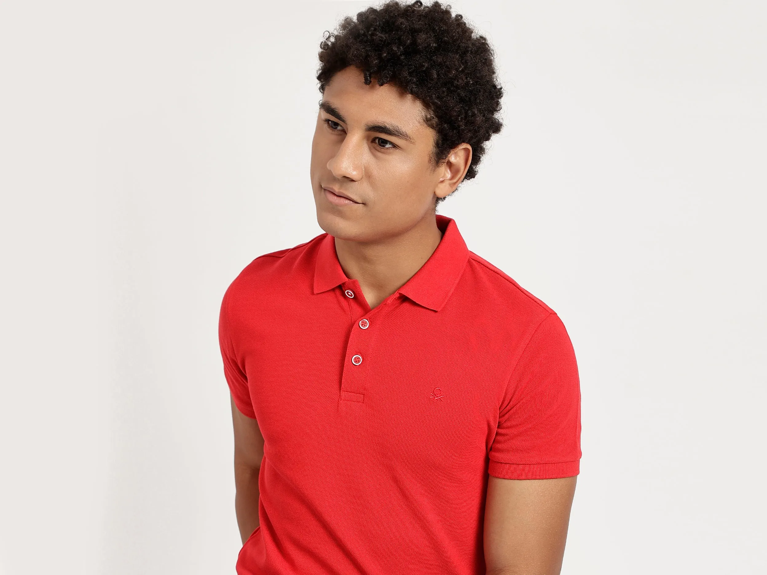 Men Red Solid Regular Polo T Shirt