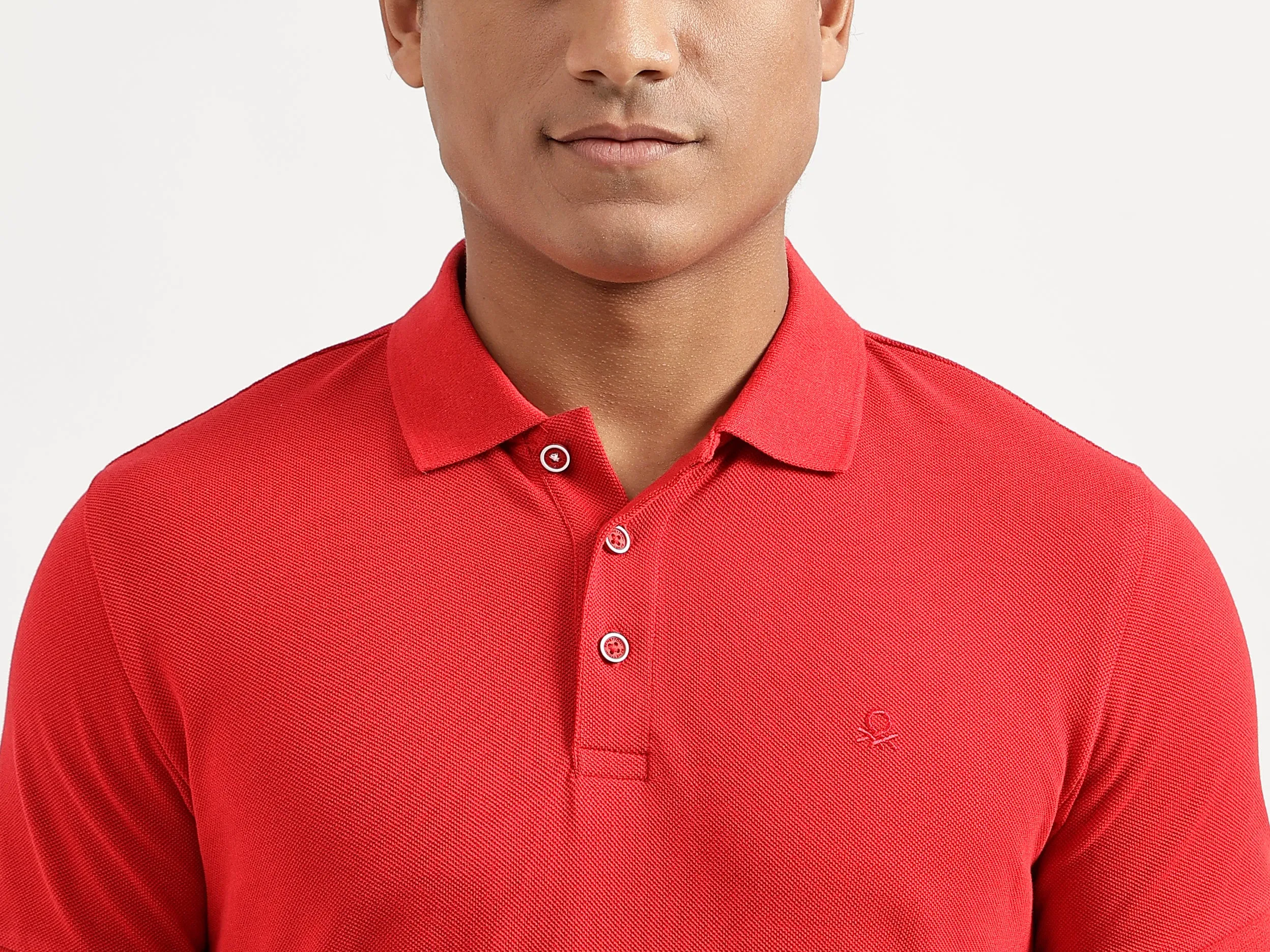 Men Red Solid Regular Polo T Shirt