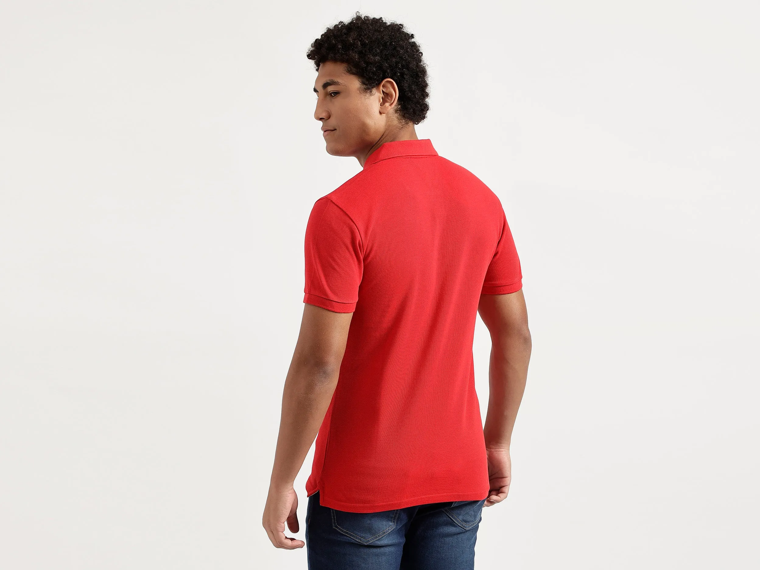 Men Red Solid Regular Polo T Shirt
