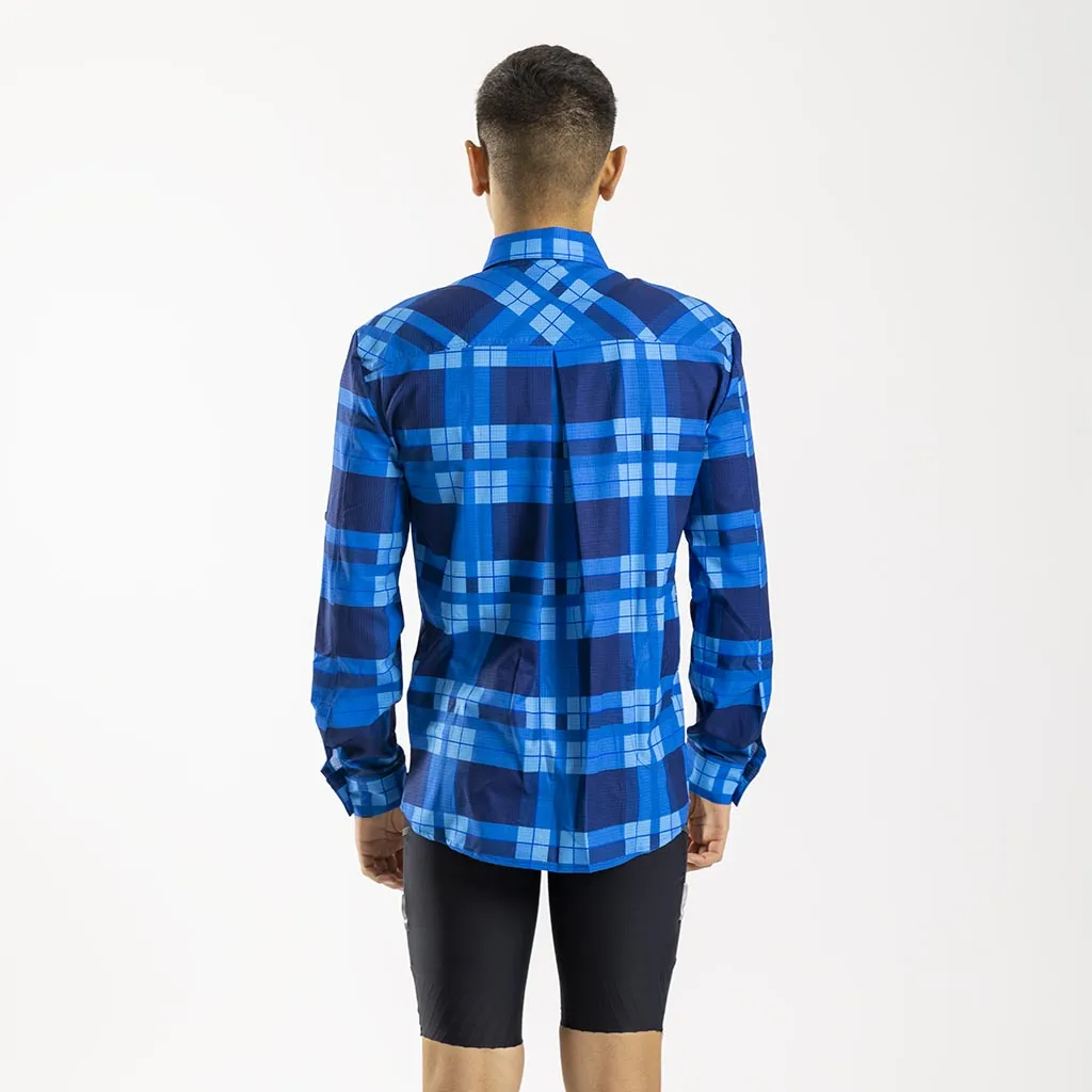 Men's Long Sleeve Adventure Shirt (Cyan)