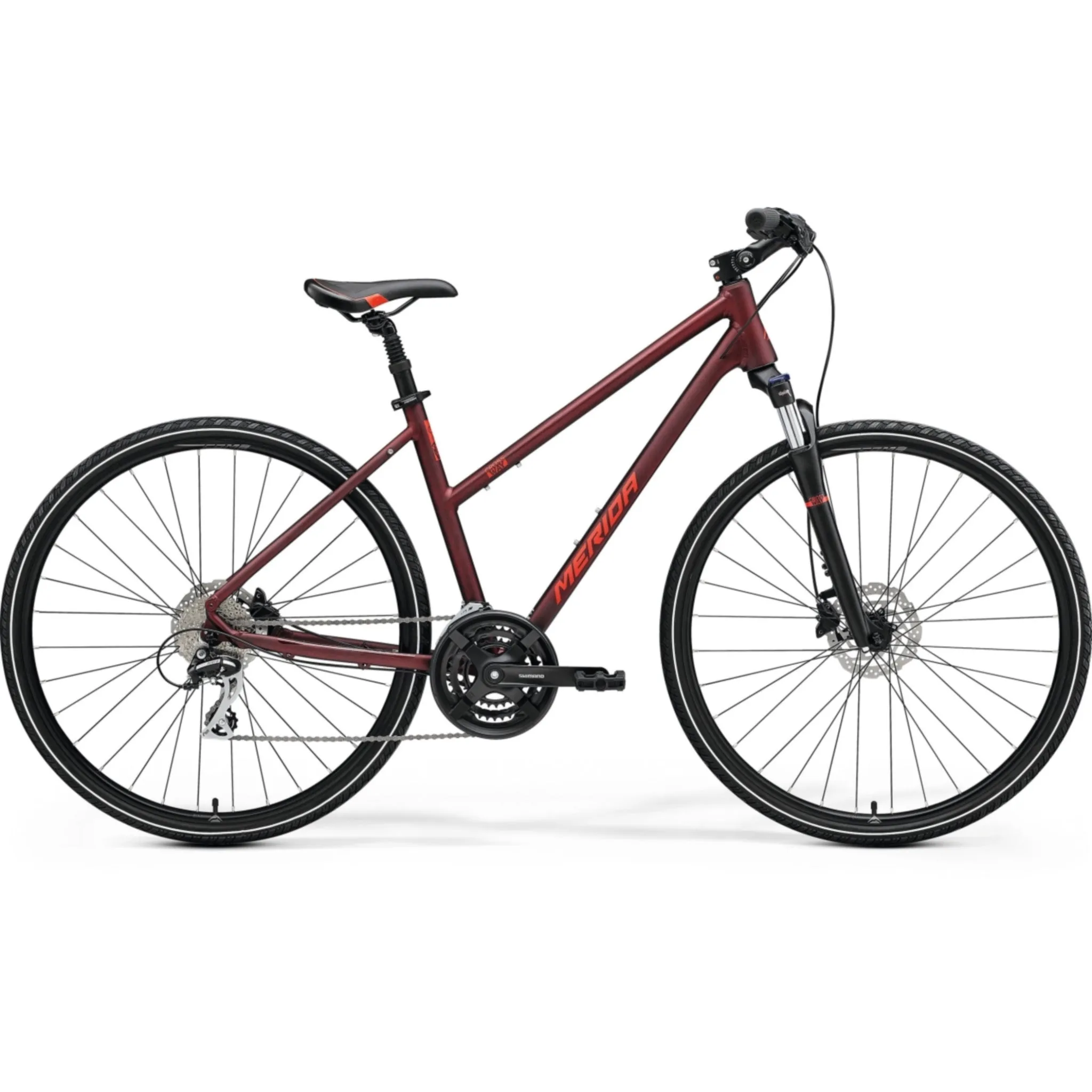 Merida Crossway 20 Women's Hybrid Bike Matt Burgundy/Red