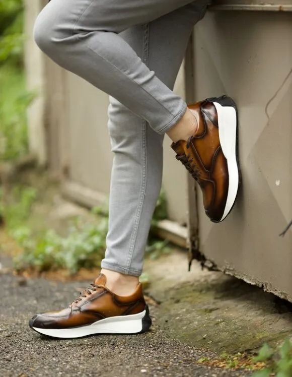 Mid Brown Leather Runners