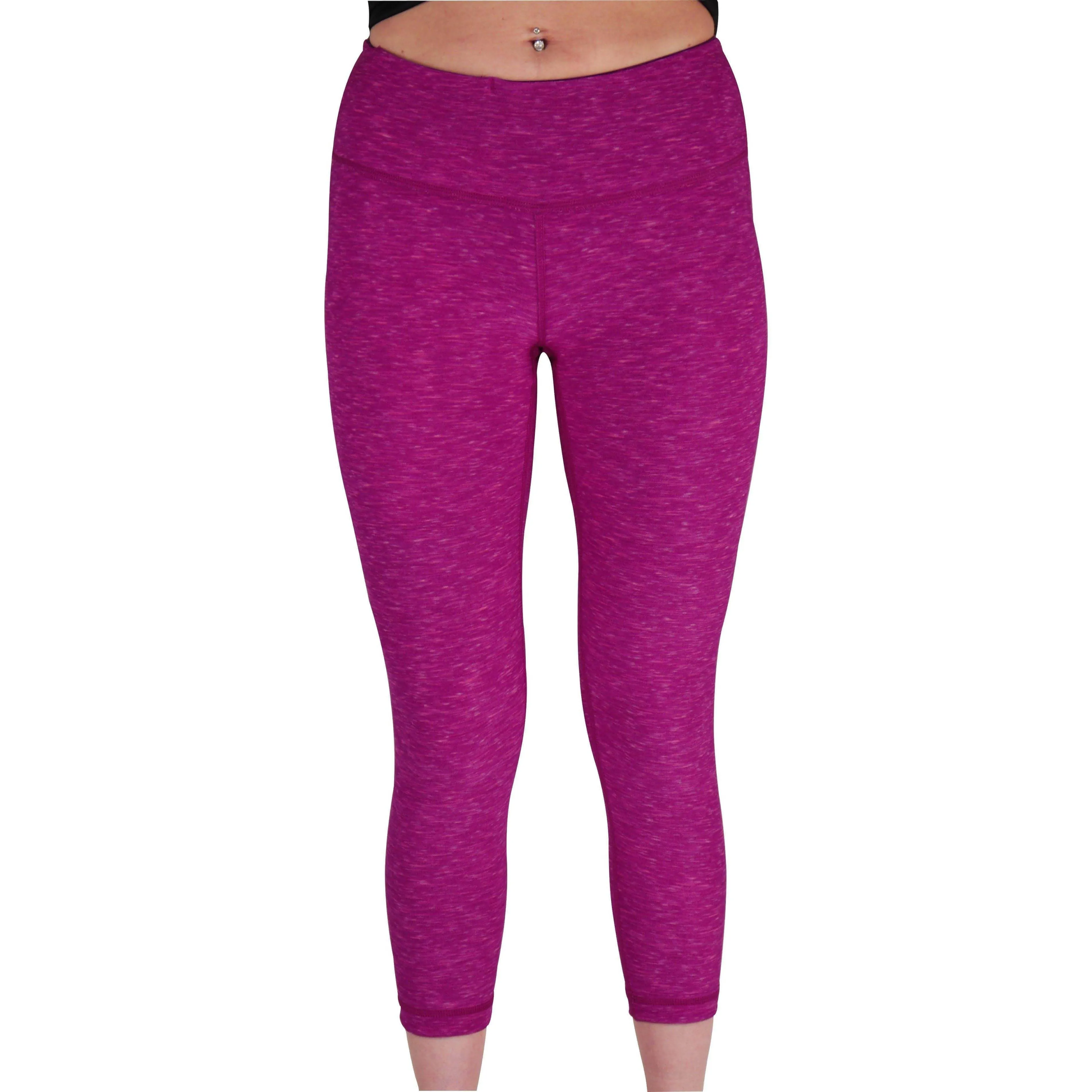 More Mile Reversible Graphic Womens 3/4 Capri Running Tights - Pink