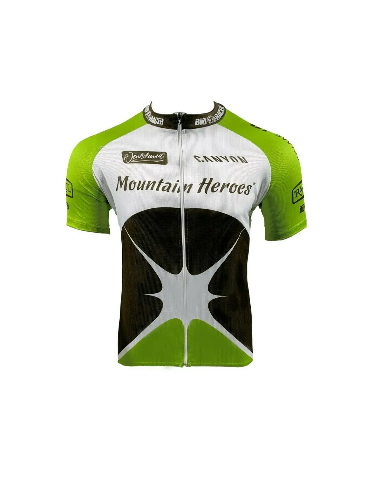 Mountain Heroes Ladies Team Jersey By Bioracer - White / Green / Brown - Medium