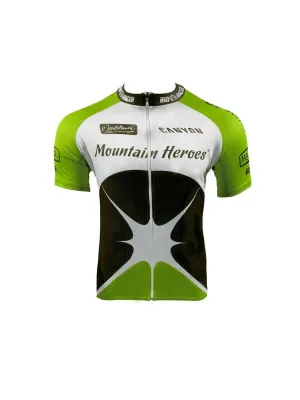 Mountain Heroes Ladies Team Jersey By Bioracer - White / Green / Brown - Medium