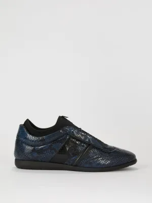 Navy Snake Skin Textured Sneakers