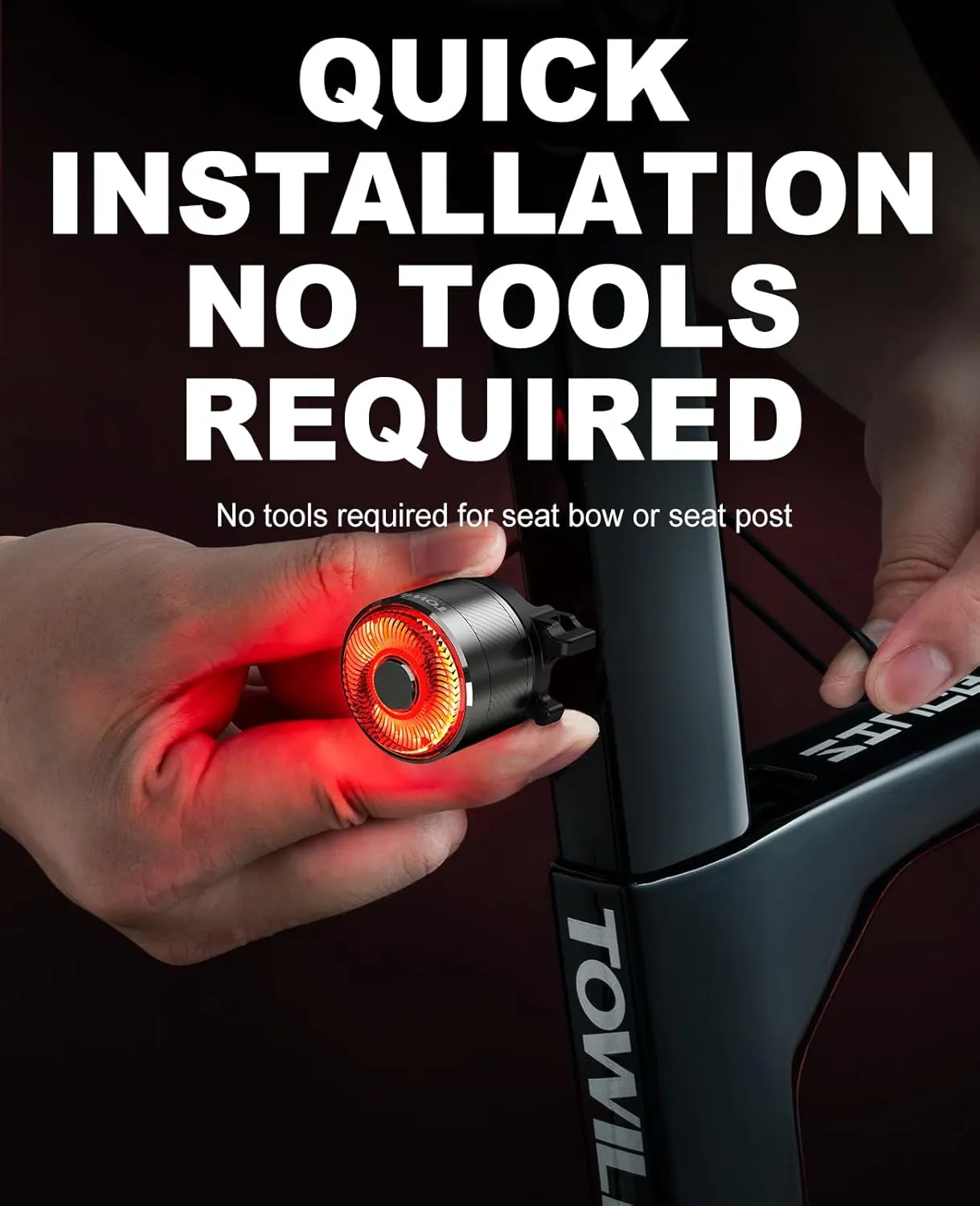 New TOWILD TL05 Bike Tail Light Smart Brake Sensing Bike Rear Lights,Type-C Cable Waterproof Bicycle Back Lights Led Rechargeable Auto On/Off Flash Strobe Safety Red Taillight for Road Cycling Commuting