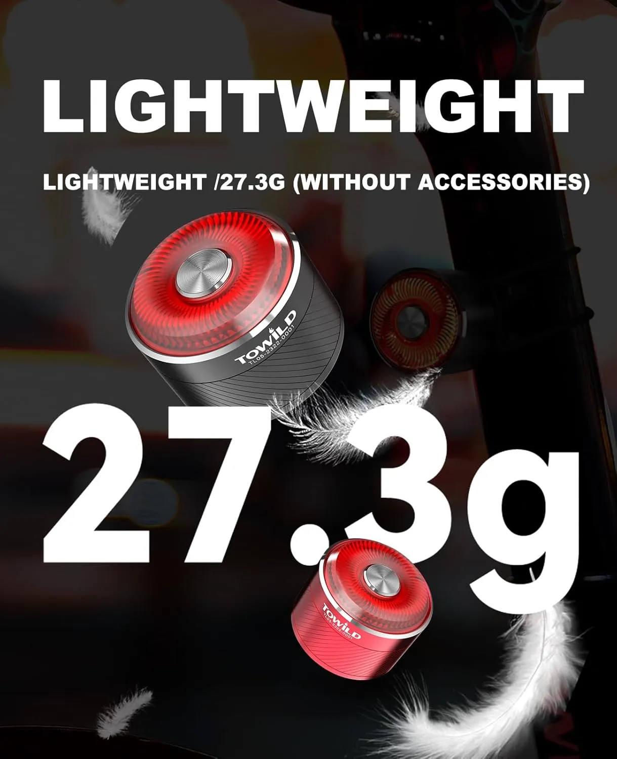 New TOWILD TL05 Bike Tail Light Smart Brake Sensing Bike Rear Lights,Type-C Cable Waterproof Bicycle Back Lights Led Rechargeable Auto On/Off Flash Strobe Safety Red Taillight for Road Cycling Commuting