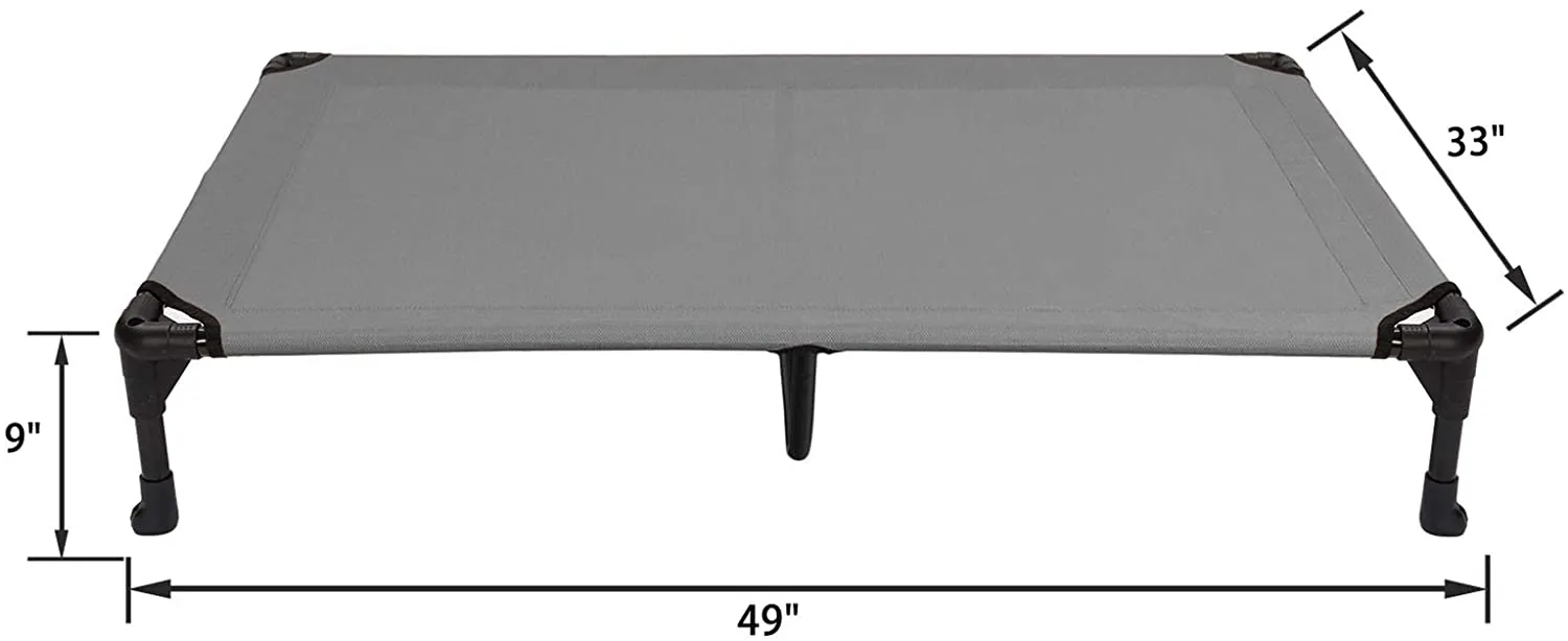 New Veehoo Elevated Dog Bed, Portable Raised Pet Cot with Washable & Breathable Mesh, No-Slip Rubber Feet for Indoor & Outdoor Use, X Large, Silver Grey