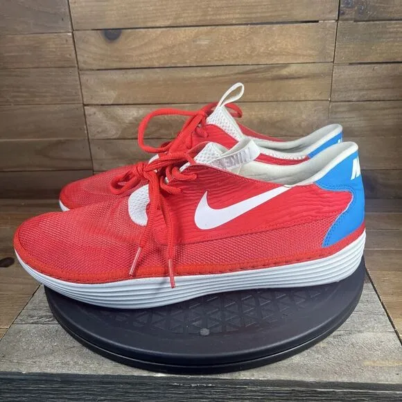 Nike Solarsoft Moccasin Mens Size 11 Red White Breathable 555301-614 Sneakers