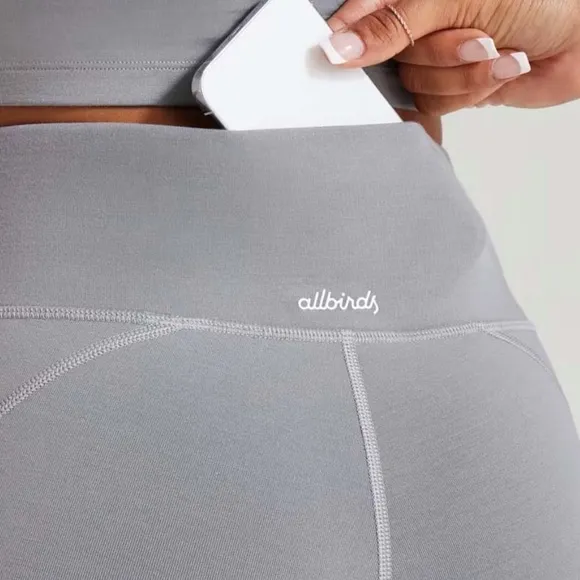 NWT Allbirds Womens Natural Bike Shorts Merino Wool Blend Grey