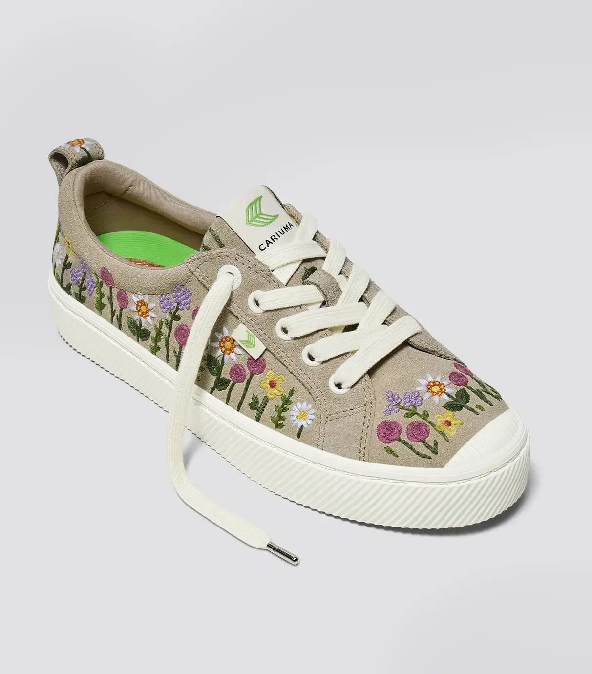 OCA Low Sand Suede Embroidered Flowers Sneaker Men