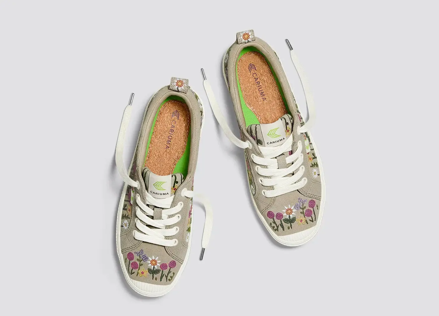 OCA Low Sand Suede Embroidered Flowers Sneaker Men
