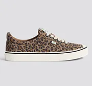 OCA Low Stripe Leopard Print Suede Sneaker Women
