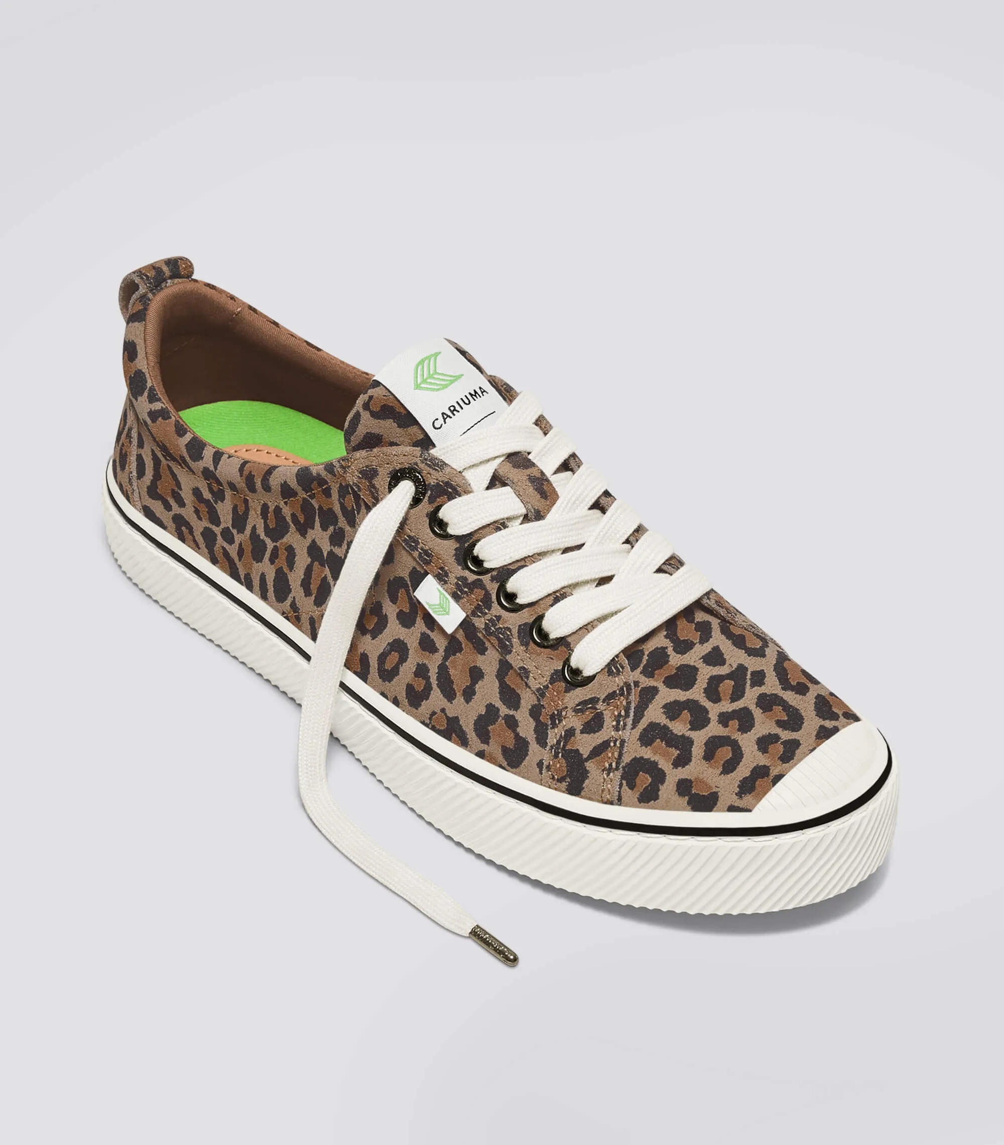OCA Low Stripe Leopard Print Suede Sneaker Women
