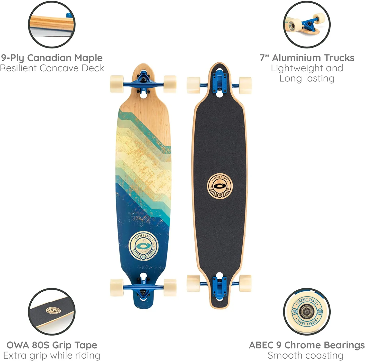 Osprey Twin Tip Longboard - Slide Fade