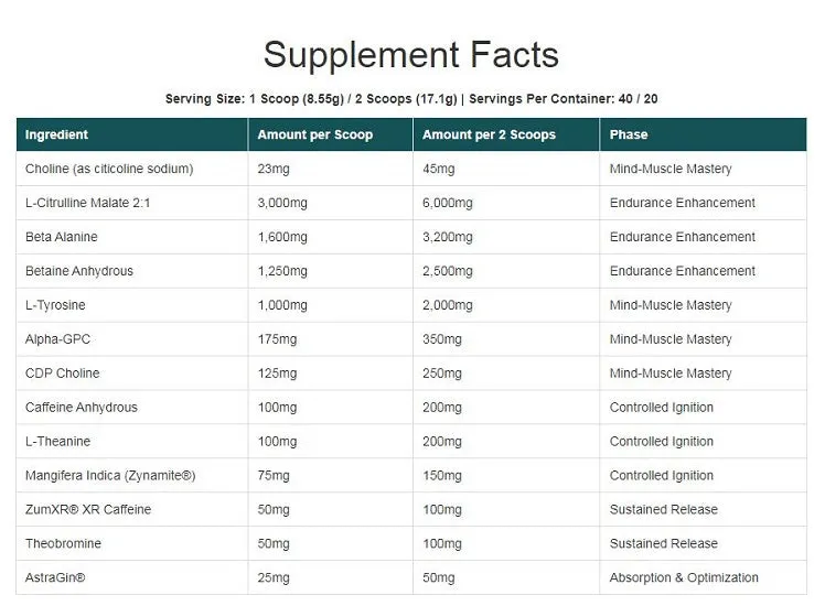 PACK NUTRITION LOADED PRE-WORKOUT 40/20 SERVES   SHAKER