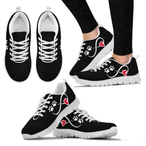 Paw Print Infinity Women's Sneakers White Soles
