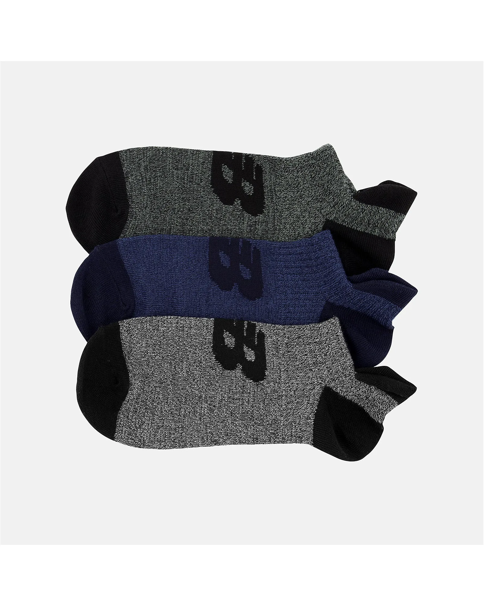 Performance Invisible No Show 3 Pack - Assorted Colours