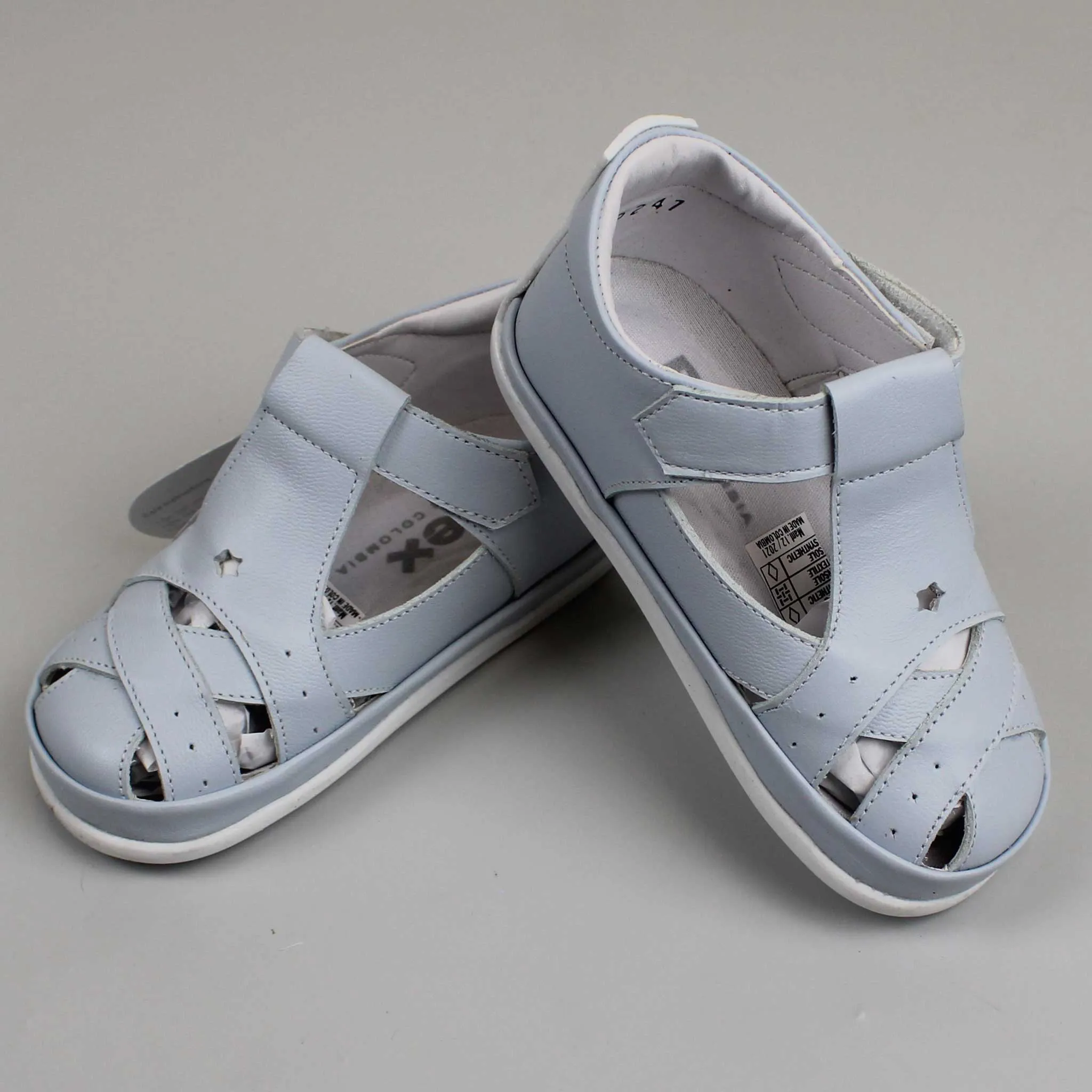 Pex Finlay First Walker Sandals - Hard Sole Blue Leather