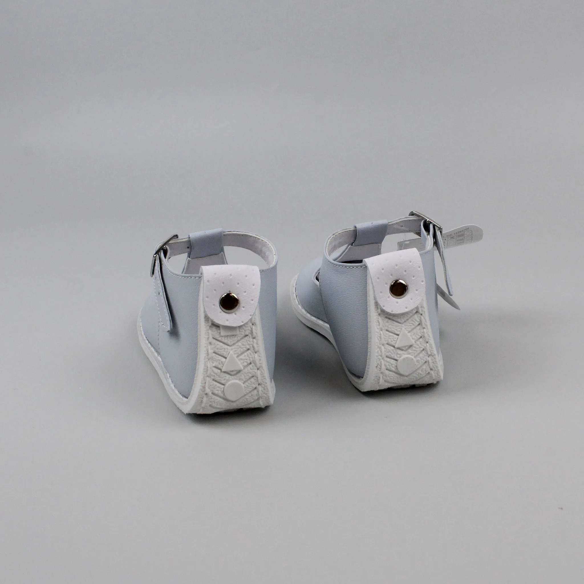 Pex Stef First Walker Shoes - Hard Sole Blue Leather T Bar
