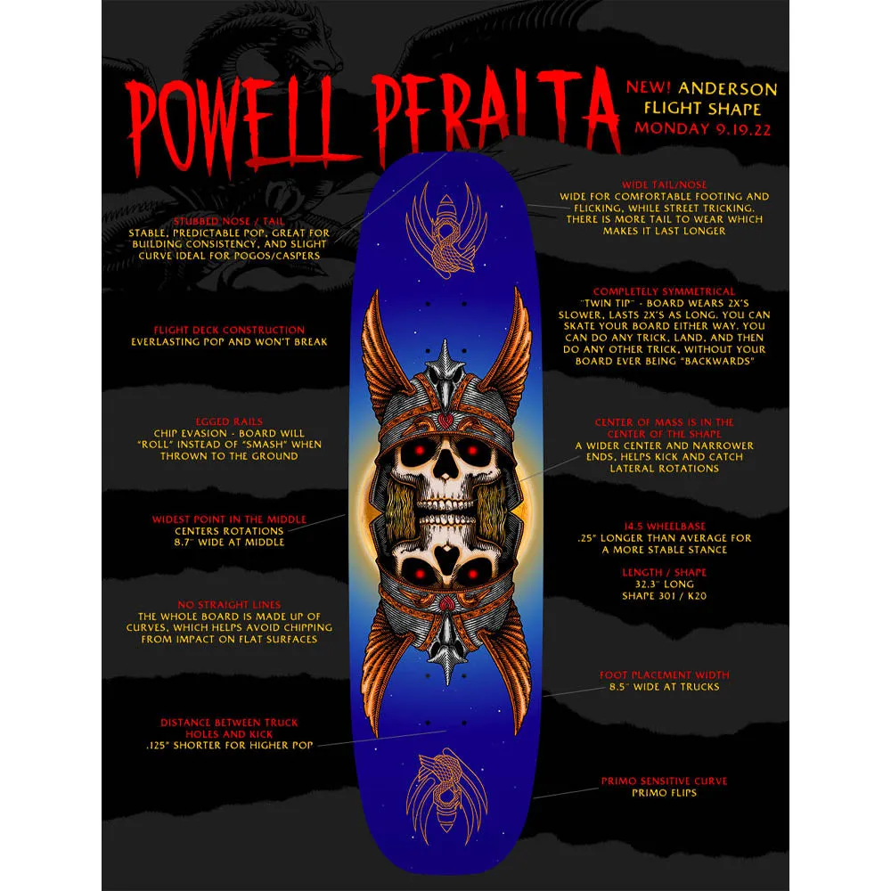 Powell Peralta - Andy Anderson Heron 2 Egg Flight 301 8.7 Skateboard Deck