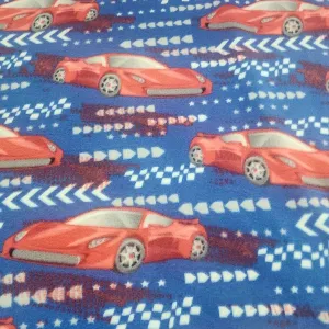 Printed Polar Fleece Fabric 150 cm Racing Car