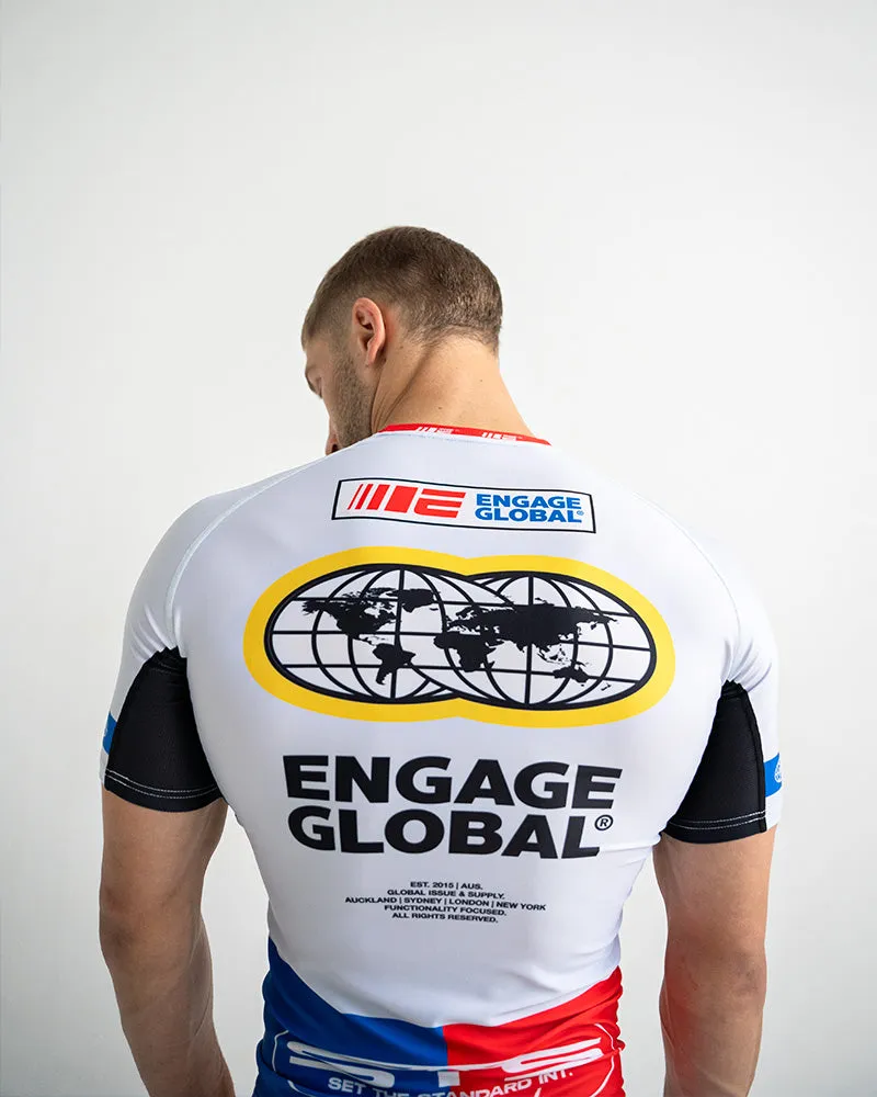Racer (White) Short Sleeve Rash Guard
