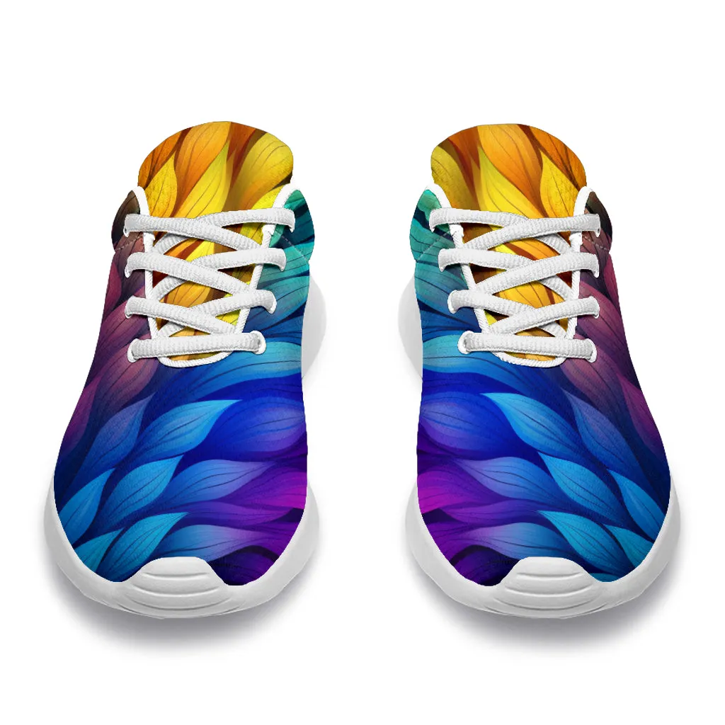 Rainbow feathers sport sneakers