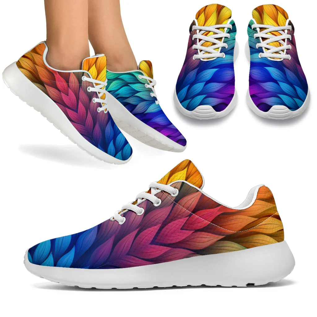 Rainbow feathers sport sneakers
