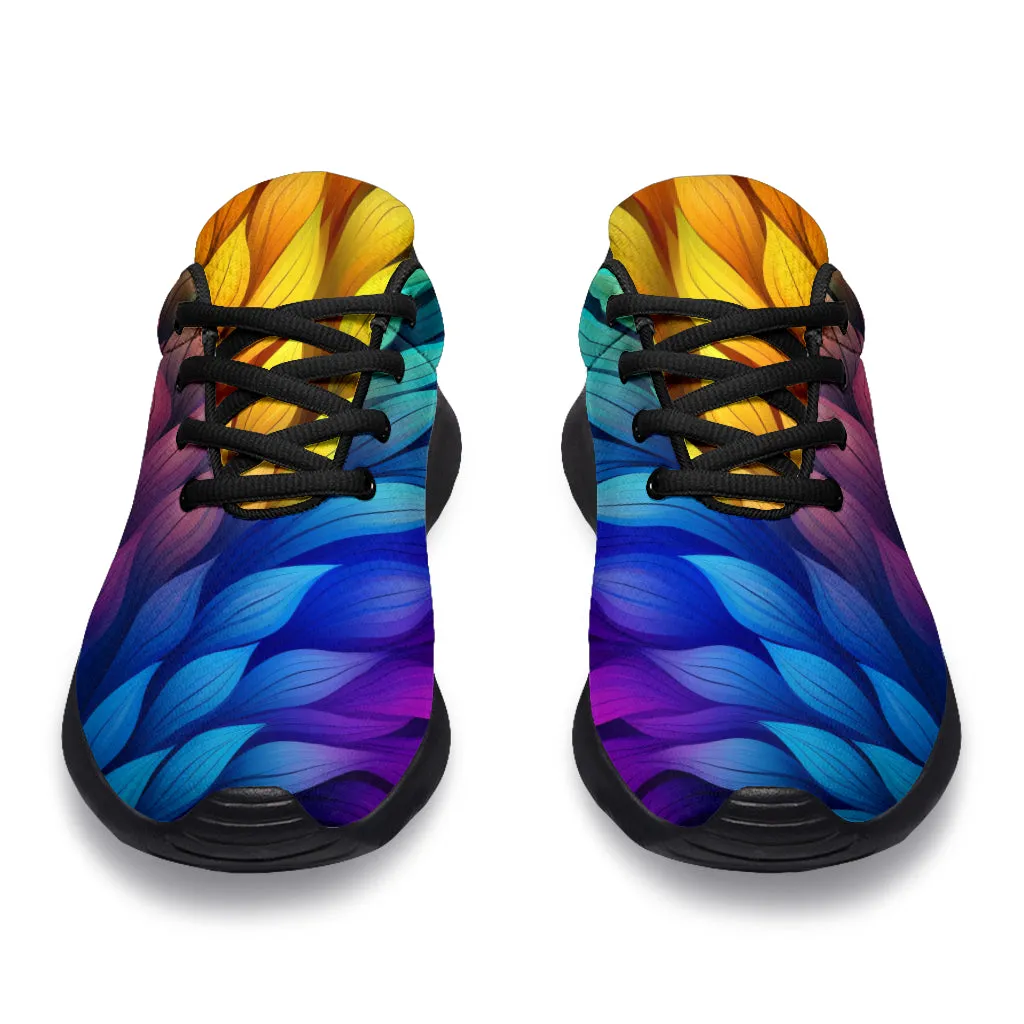 Rainbow feathers sport sneakers