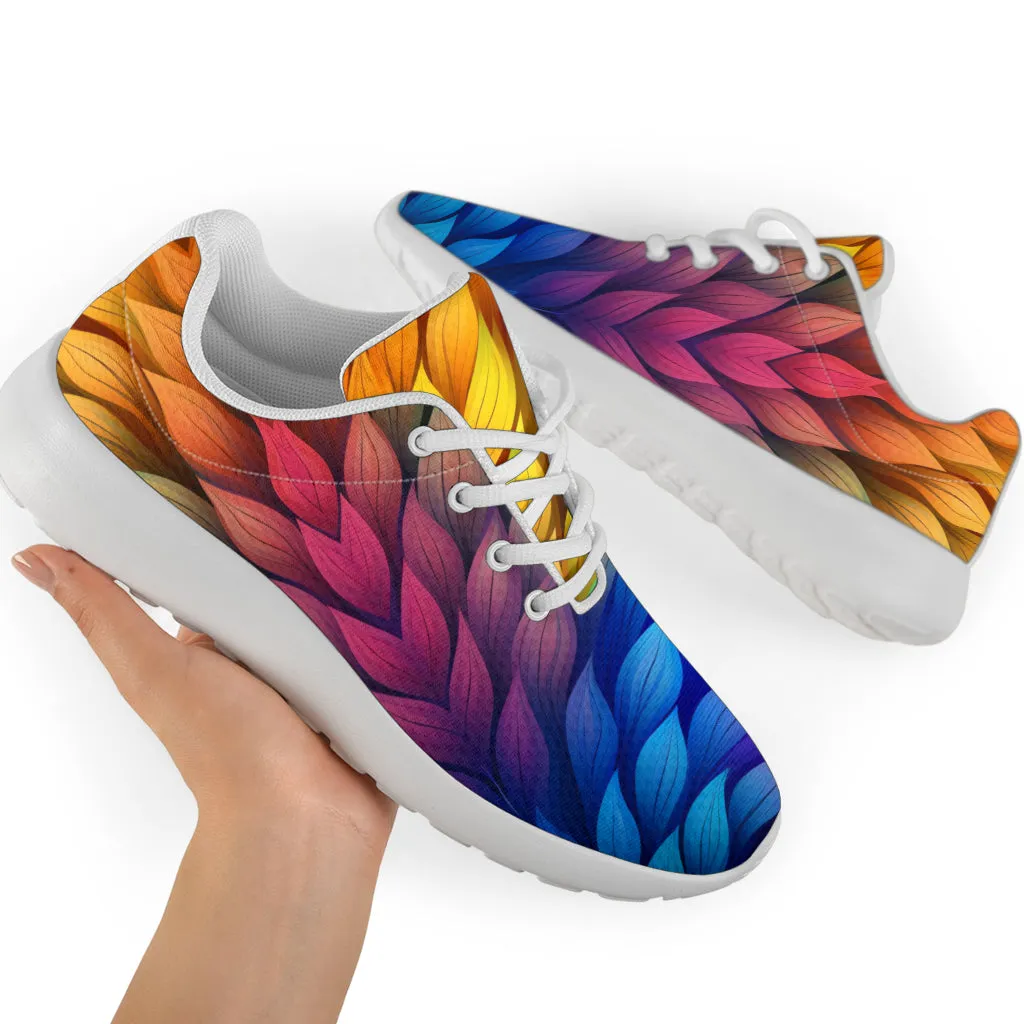 Rainbow feathers sport sneakers