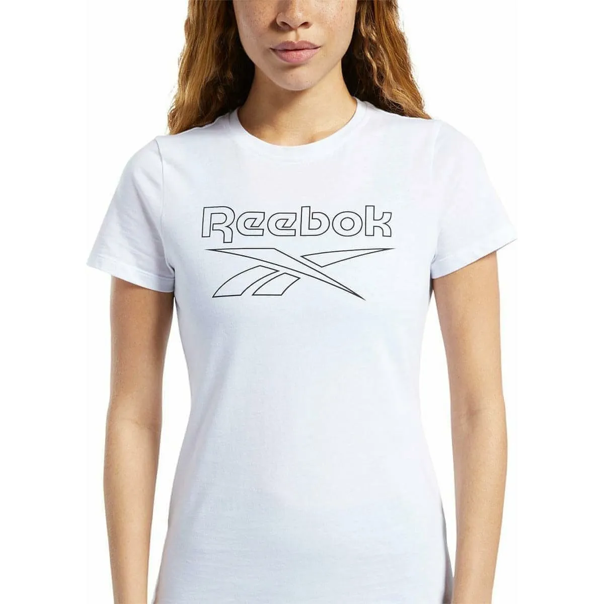 Reebok Essentials Graphic Short Sleeve Womens Running Top - White