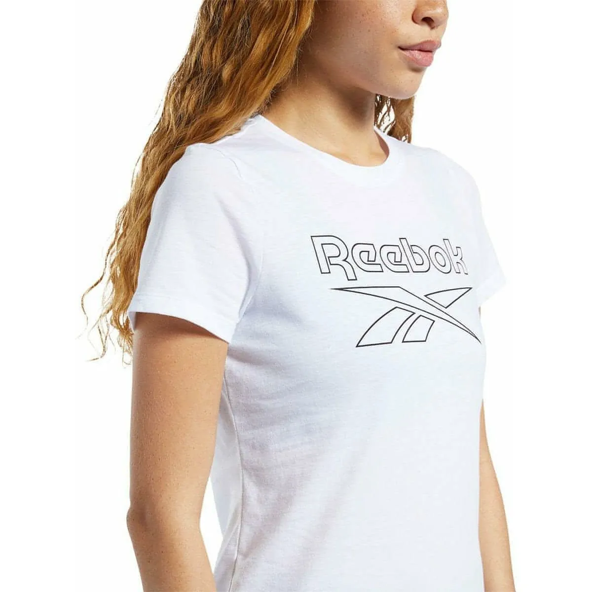 Reebok Essentials Graphic Short Sleeve Womens Running Top - White