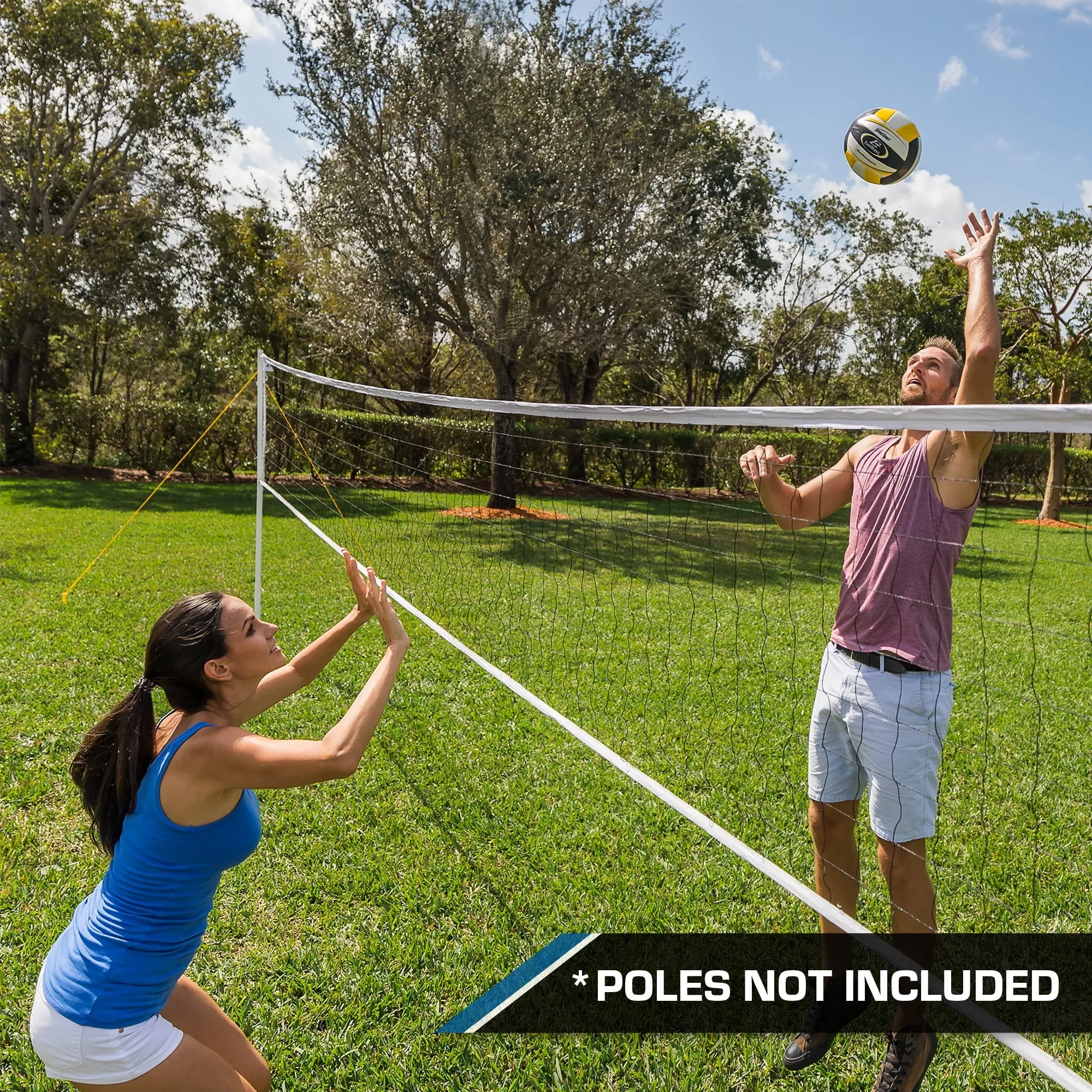 Replacement Volleyball Net, 32' X 3' Full Size Net with a Heavy-Duty Tarpaulin Top, plus Side and Bottom Tapes