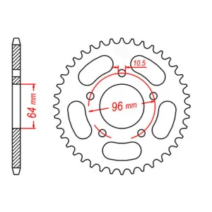 RK 254 Steel Rear Sprocket #520