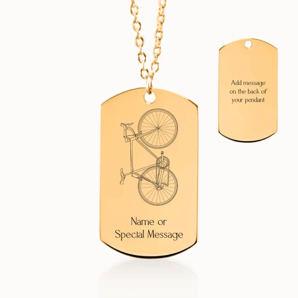 Road Bicycle Tag Pendant on Fine Chain