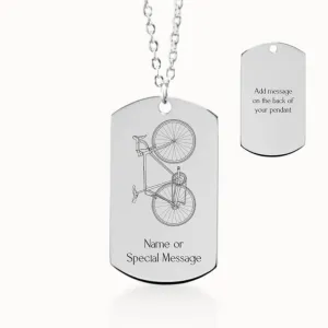 Road Bicycle Tag Pendant on Fine Chain