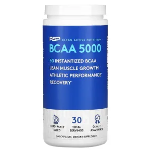 RSP Nutrition BCAA 5000 Instantized BCAA 240 Capsules Exp June 2025